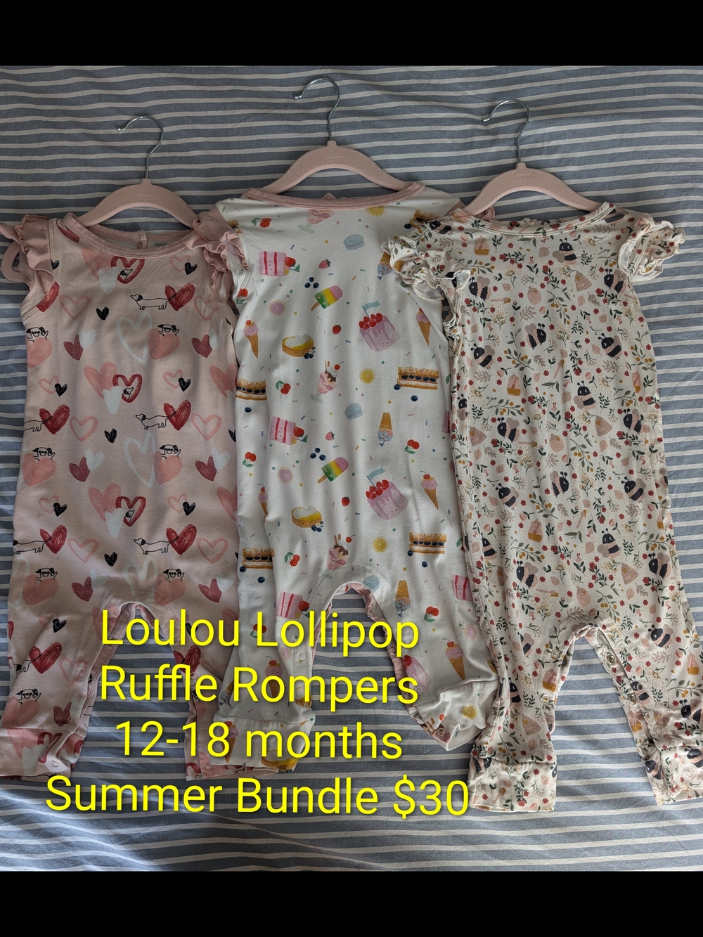 Girl Bundle: Loulou Lollipop Ruffle Rompers 12-18 Months